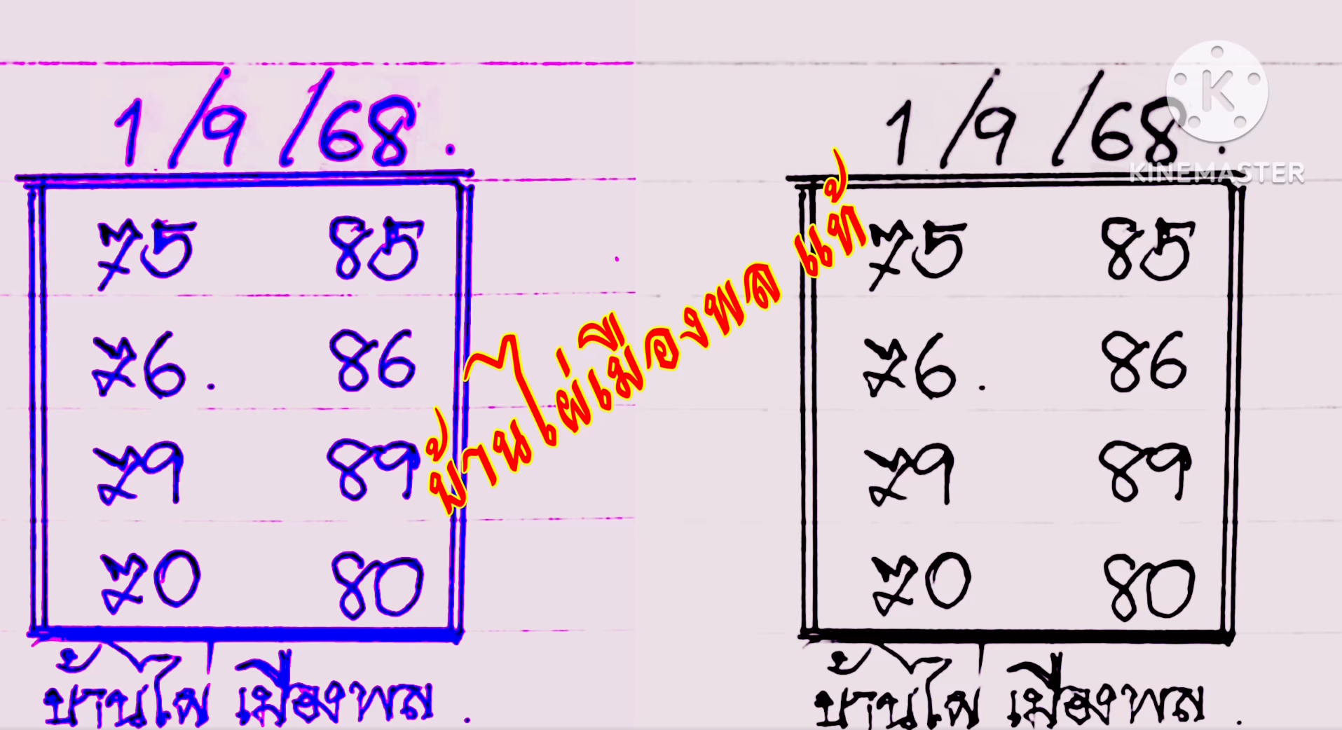 หวยบ้านไผ่เมืองพล 1/9/68